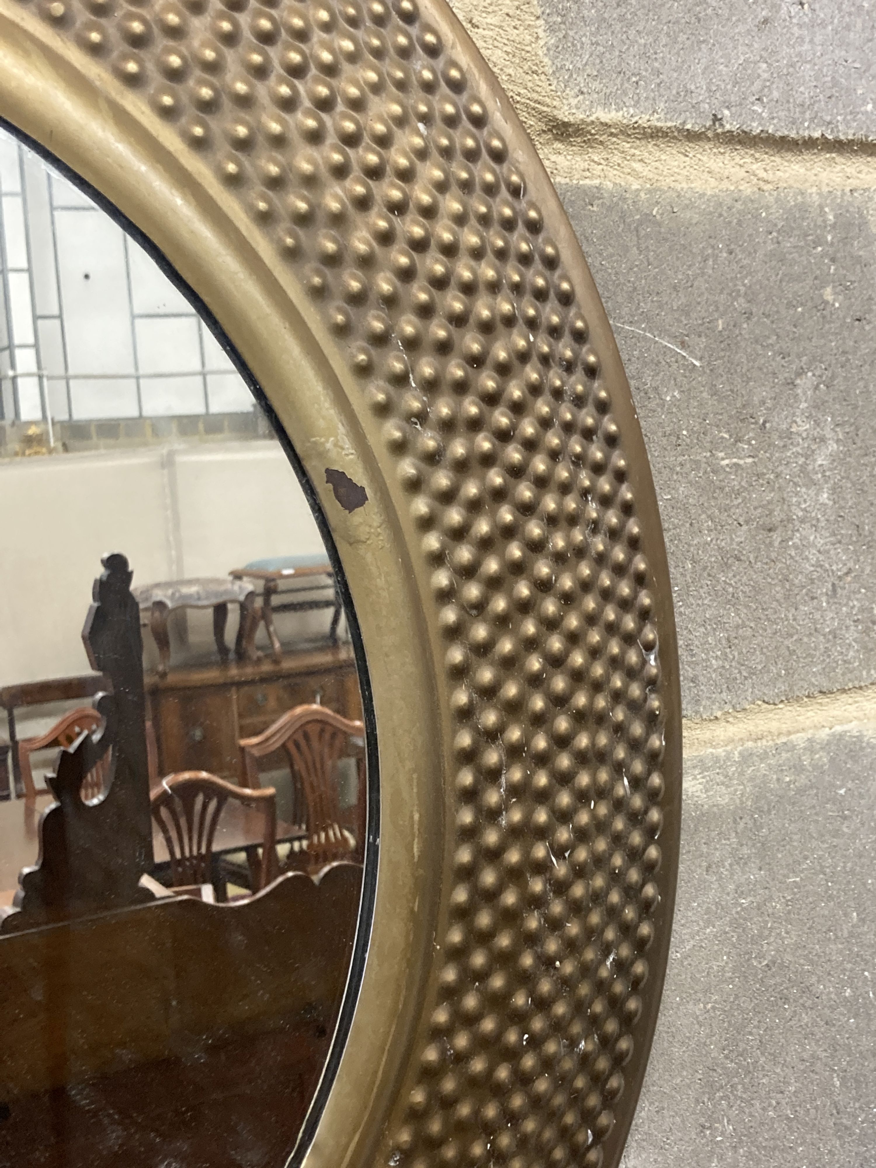 A modern contemporary circular wall mirror, diameter 80cm